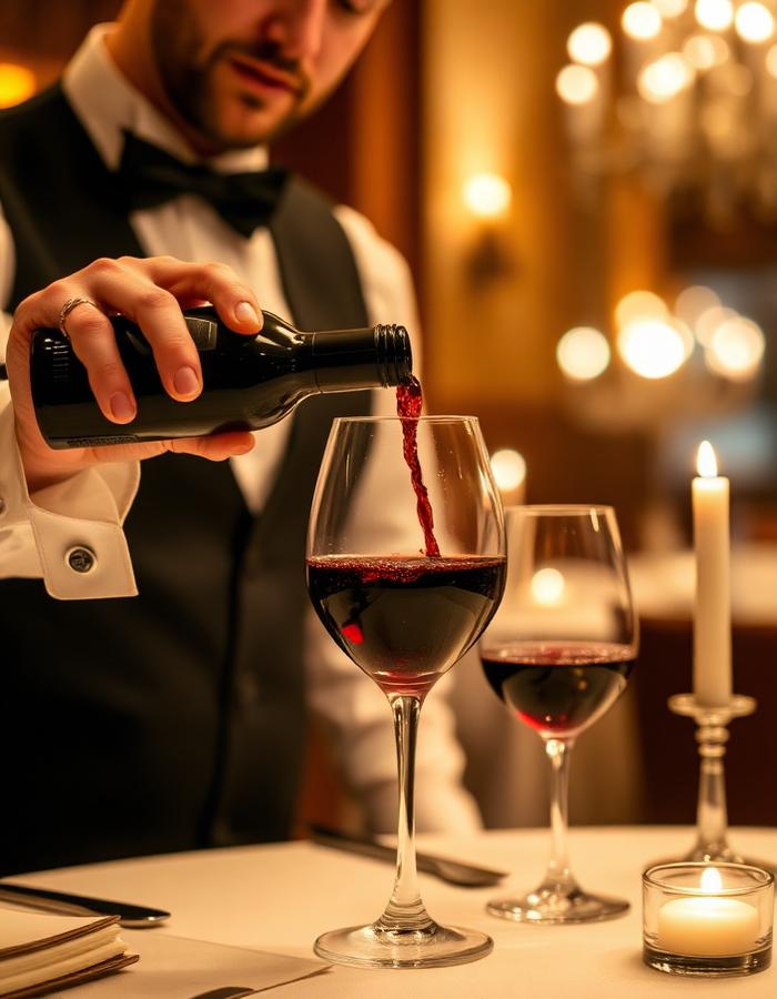 Sommelier pouring wine